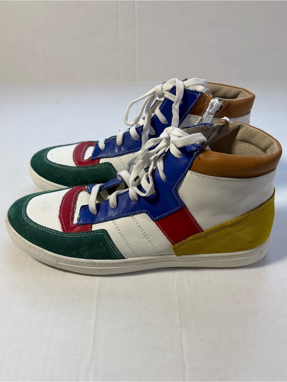 Michael Pasinkoff Made in Italy Colorblock High Top Sneakers EU 39 US Women 8.5